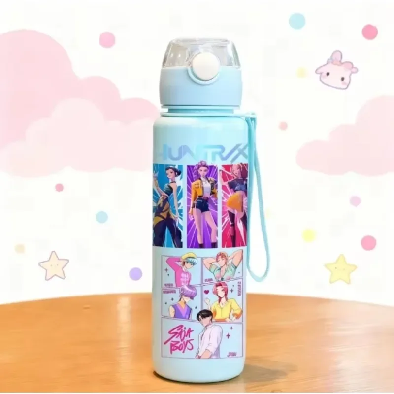 KPop شيطان الصيادين كوب ماء رياضي Huntrix المحمولة حبل شرب زجاجة المشي لمسافات طويلة السفر الصالة الرياضية اللياقة البدنية أباريق طفل هدية عيد ميلاد #5