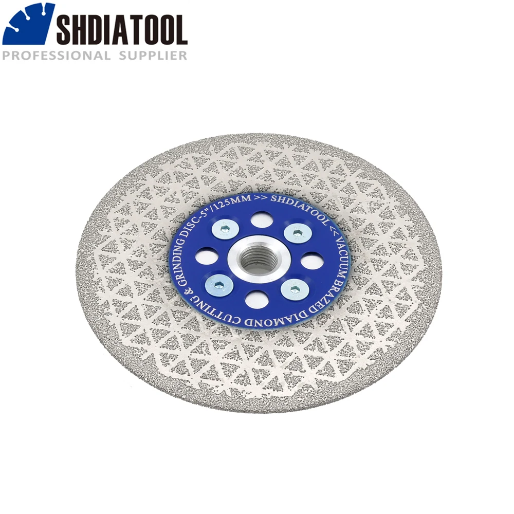 SHDIATOOL-disco de corte de diamante de doble cara para porcelana, cerámica, mármol con brida, Muelas de diamante, 100mm, 115mm, 125mm