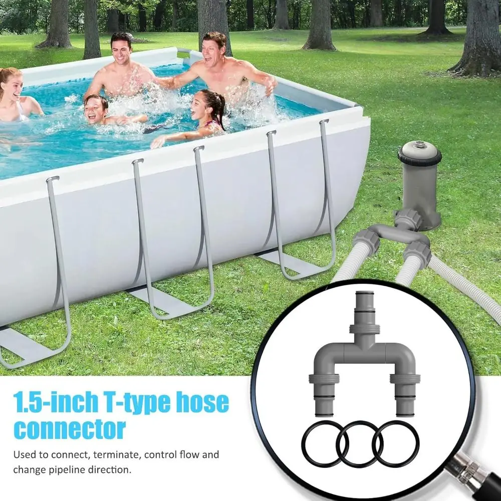 

Replaceable Swimming Pools Hose Coupling Interconnecting Hose with Rubber O-Ring Pool Hose Connector Pool Replacement Pipe Joint