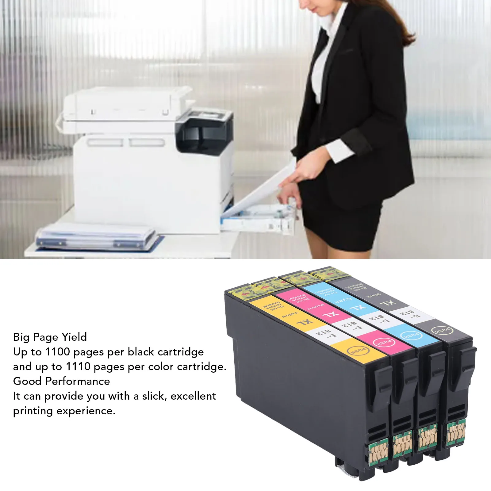 812XL Ink Cartridge Set Black Cyan Magenta Yellow Remanufactured Ink Cartridge for Workforce Pro WF-7840 WF-7820 WF-7310