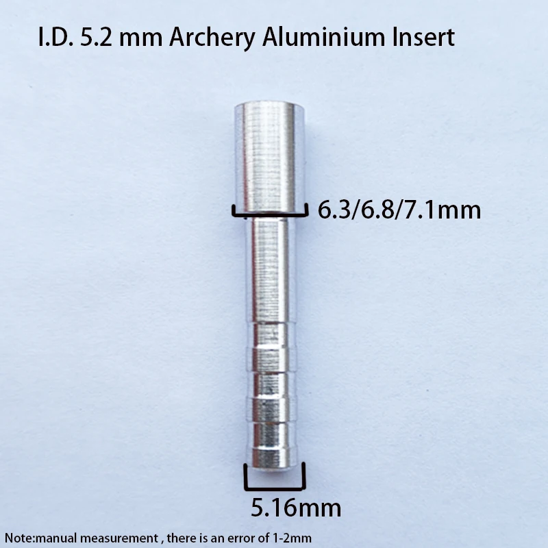 

36 шт., ID 5,2 мм, алюминиевая вставка, стрела, наружный диаметр 6,3/6,8/7,1 мм, подходит для стрел из углеродного стекловолокна, вал для аксессуаров для стрельбы