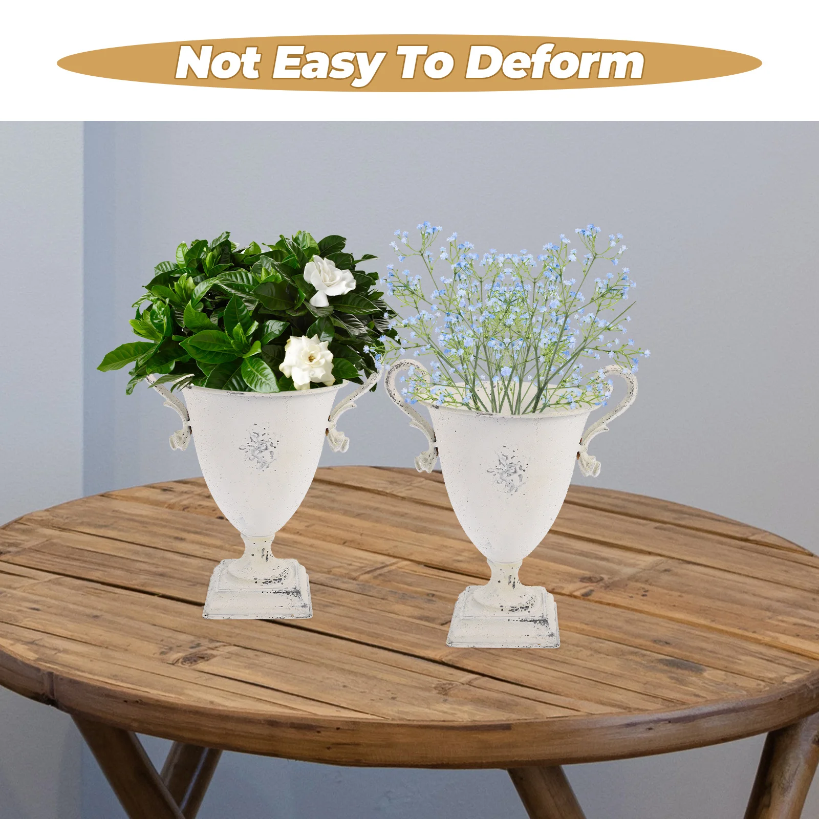 

Vintage Style Iron Flower Pot Metal Planter Decorative Home Office Wedding Centerpiece Dried Flower Arrangement Rustic Bathroom