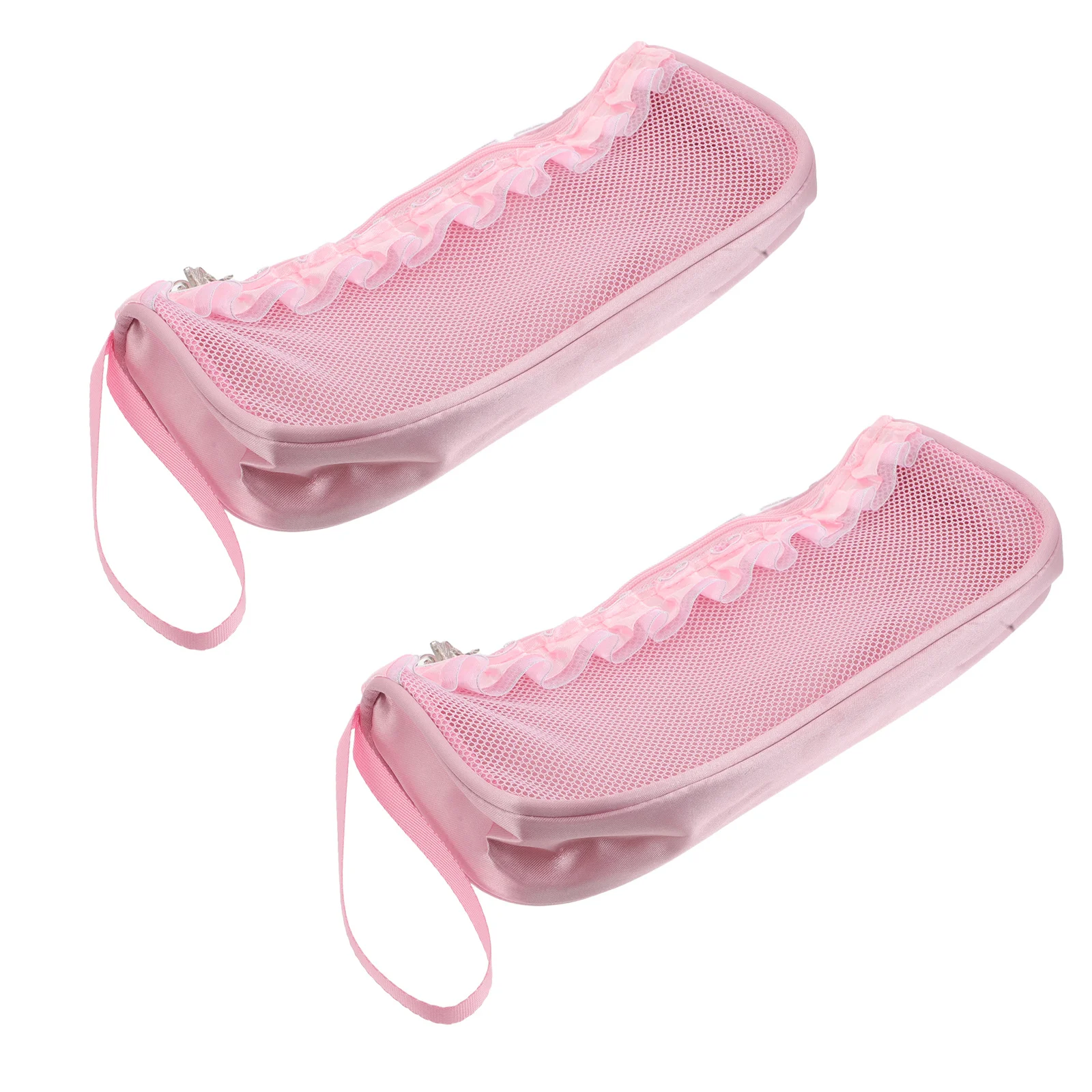 

2pcs Ballet Shoe Bag For Girls Lightweight Waterproof Dance Shoe Storage Pouch With Zipper Mesh Organizer For Pointe Shoes