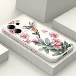 Pink Azaleas Phone Case For Xiaomi Redmi Note 13 12 12S 11 11S 10 10S 9 9S Pro Plus 4G 5G Liquid Silicone Cover