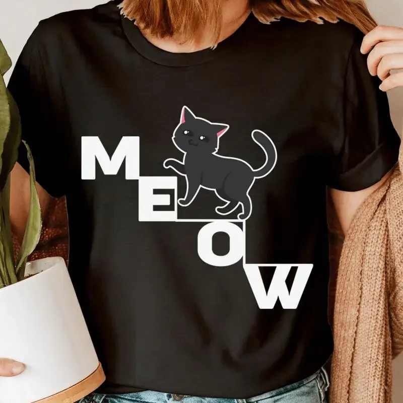 Cat Animal Lovers Idea For Her Funny Novelty Womens  T shirt Top DGV8