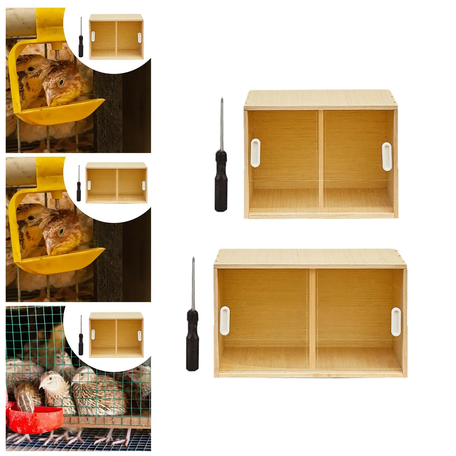 Chicks Brooder Box Incubator Nest Stackable Quail Birds Coop Lightweight Wooden Hamster Cage for Backyard Hamster Garden Yard