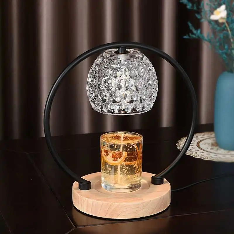 Retro Glass  Aromatherapy Candlestick Lamp Bedroom Bedside Atmosphere Desk Lamp Study Office Home Candle Warmers Lamp