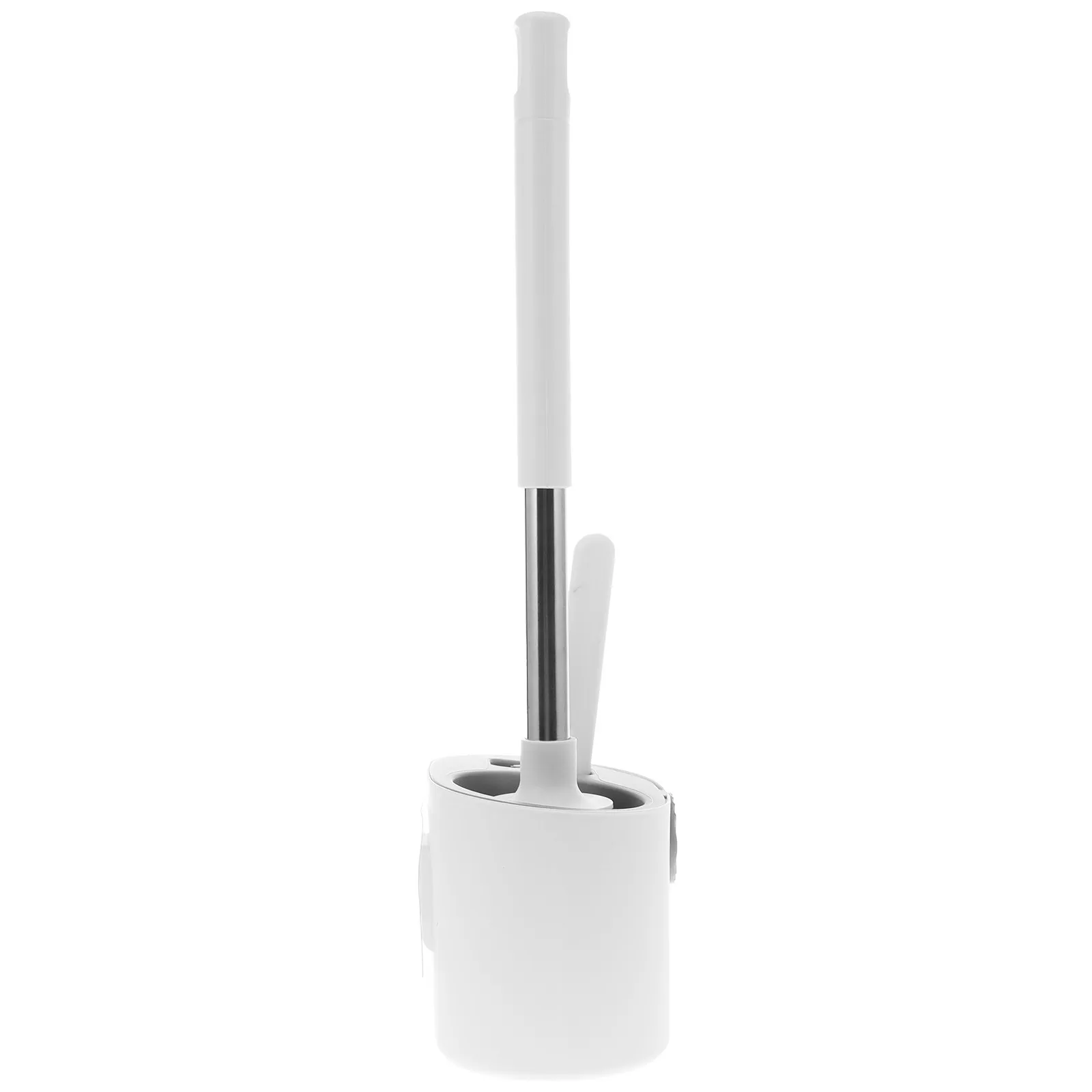 

Набор из 1 шт.: Настенный держатель для туалетной щетки из нержавеющей стали, серебристый, без сверления, с длинной ручкой, для уборки ванной комнаты и дома