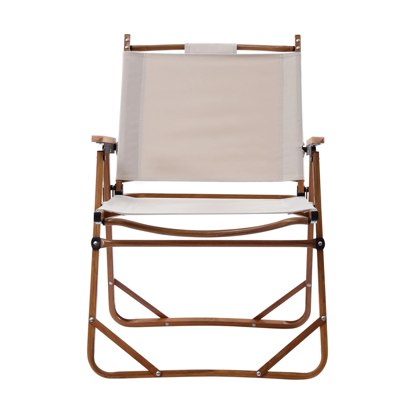 Outdoor Portable Camping Folding Chair - (Kemet Chair Large+wood Grain Aluminum Tube+600d Oxford Cloth) - Off White Oxford Cloth