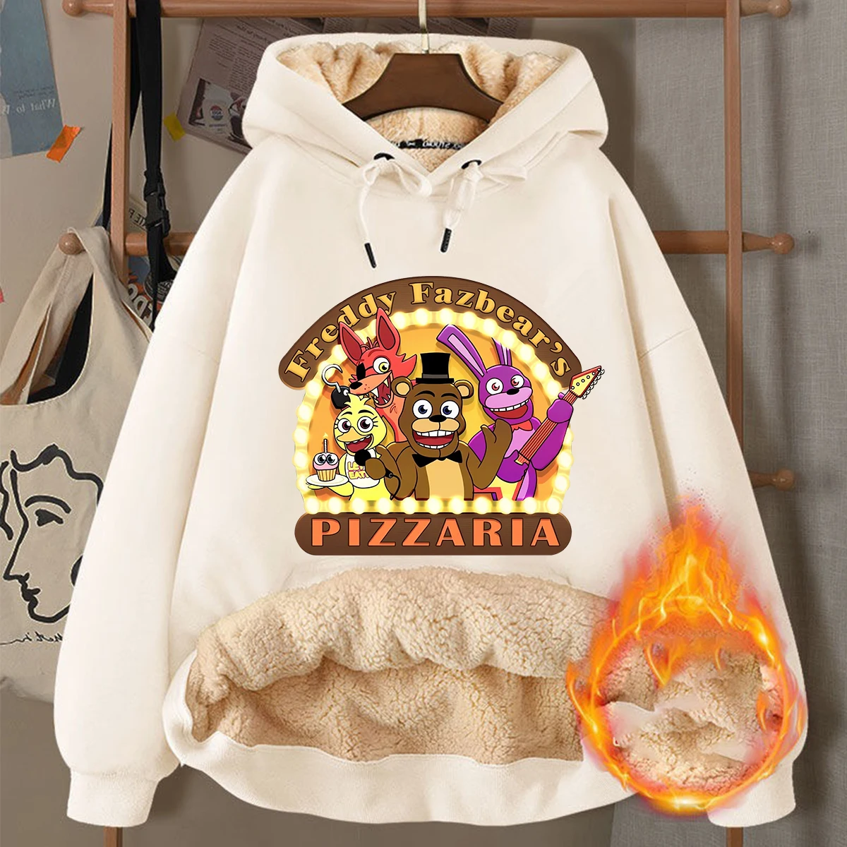 خمس ليال في فريدي هوديس أنيمي FNAF بلوفرات شتوية برقبة دائرية بلوزات عصرية بأكمام طويلة ملابس للكبار هدية #6