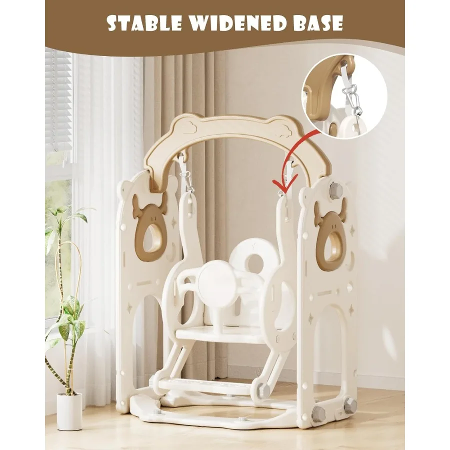 Ensemble toboggan et balançoire pour tout-petits 12 en 1, pour tout-petits de 1 ans et plus, ensemble de jeu d'extérieur, nouvelle mise à niveau avec ensemble de golf, cerceau de basket-ball D