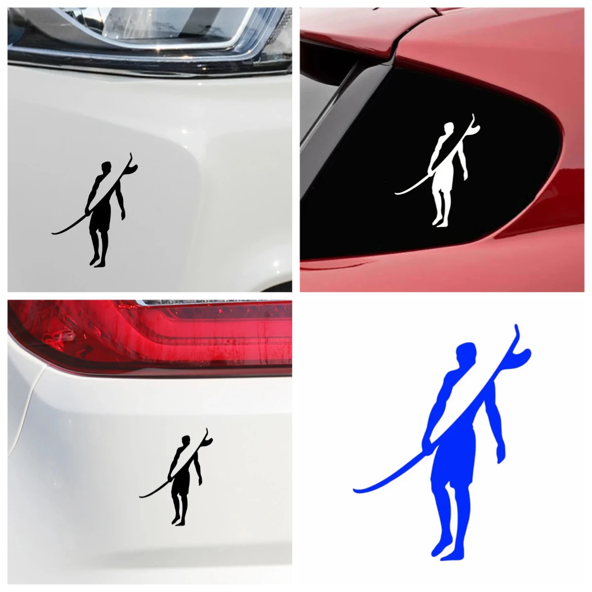 

Personalized Surf Car Decal - Creative Bumper Sticker, Waterproof PVC for Scratch Protection