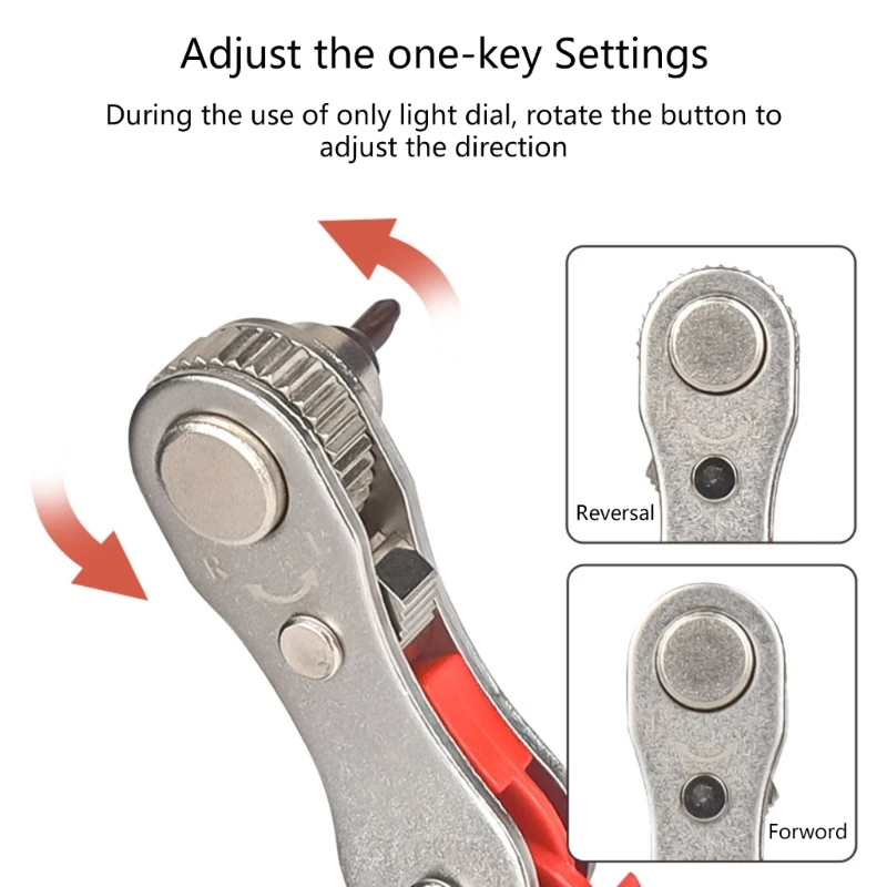 Bidirectional Ratchet Screwdriver Set Ratchet Wrenches Screwdriver Bit Set Ratchet Right Angle Screwdriver Ratchet Offset M4YD