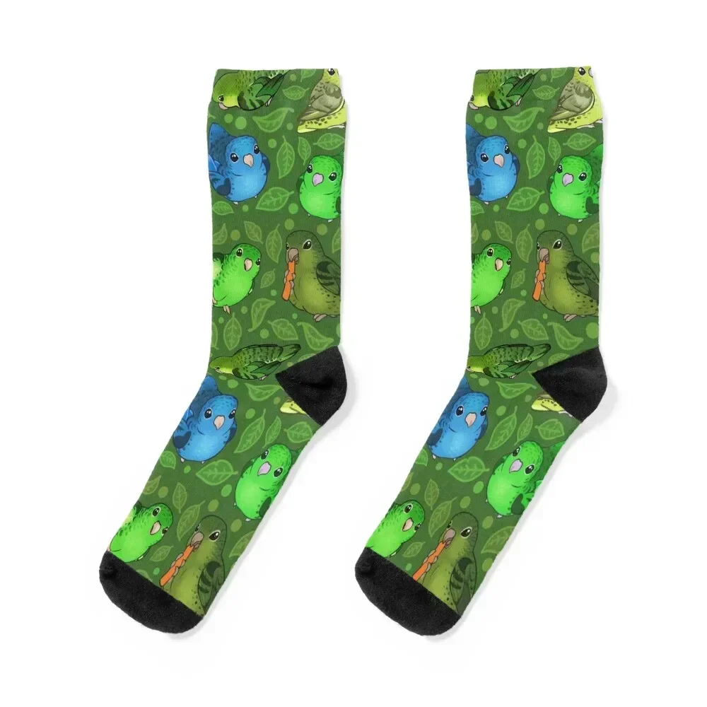 

Lineolated Parakeet Cuties Socks Lots Antiskid soccer Stockings cotton Socks Women's Men's