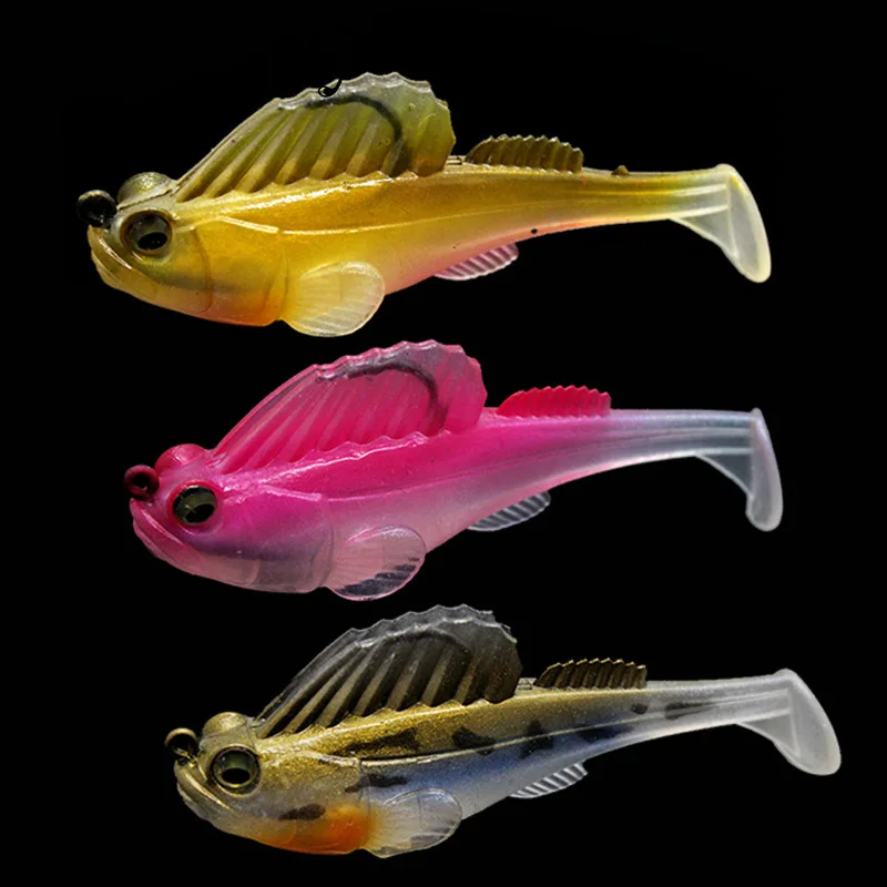 xgnvpy Wobbly Soft Plastic Bait Fishing Lure Sea Bass Dark Sleeper Swimbait Tackle Shad Perch Pike Wobblers Enticing Hook