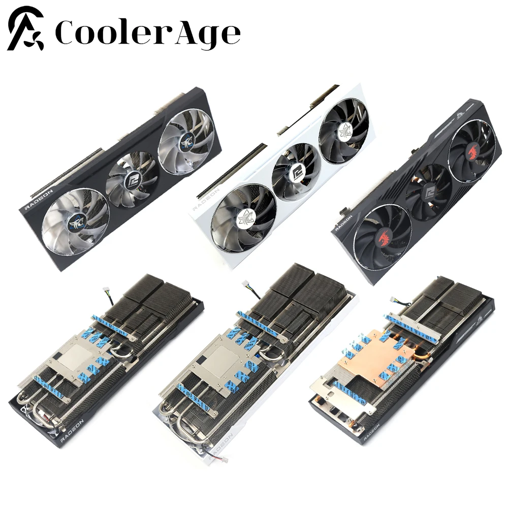 For Powercolor RX 6800 6800XT Red DRAGON RX 6700 XT HELLOUND White / Black Graphics Card Replacement Heatsink