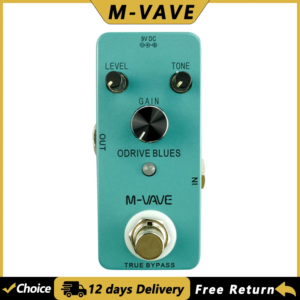 

M-VAVE Overdrive-Blues Guitar Effect Pedal Overdrive Effect True Bypass Zinc Alloy Shell Pedal Electric Guitar Accessories Parts