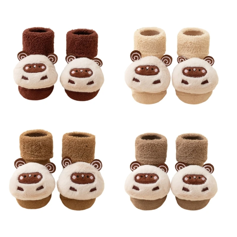 AntiSlip Cartoon Floor Socks for Baby Girl Boys Unisex Winter Prewalker Socks Rubber Soles Warm Socks for Indoor Outdoor