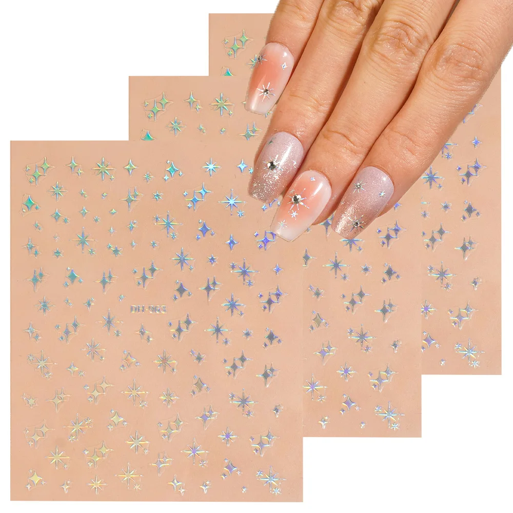 

1/5/10pcs Star Nail Stickers 3D Flat Dreamy Star Nail Art Stickers For Women DIY Self Adhesive Manicure Decoration Decals