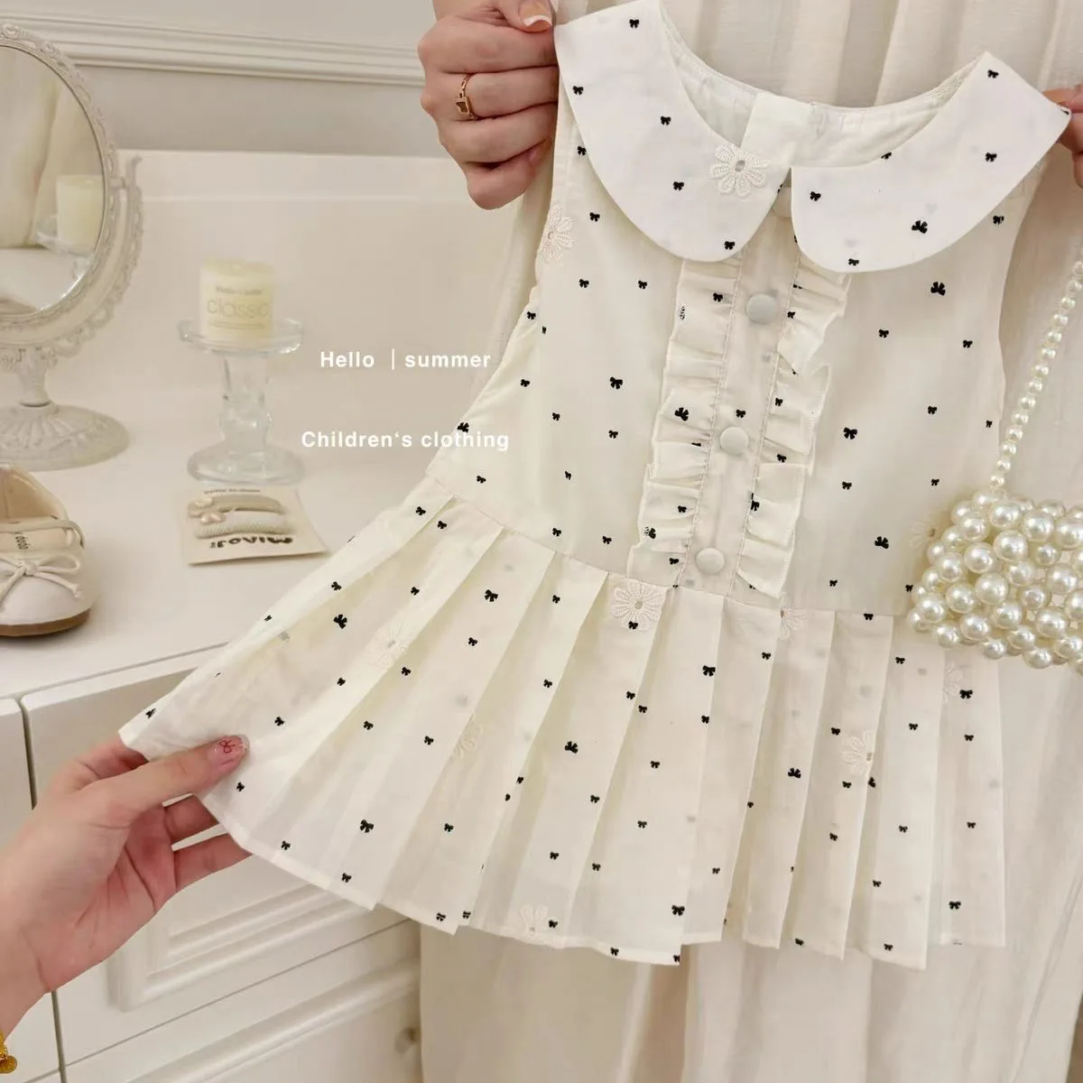 Baby Girl's New Summer 2026 Western Style Dress, Baby and Toddler Polka Dot Lace Vest Skirt, High-end Princess Skirt