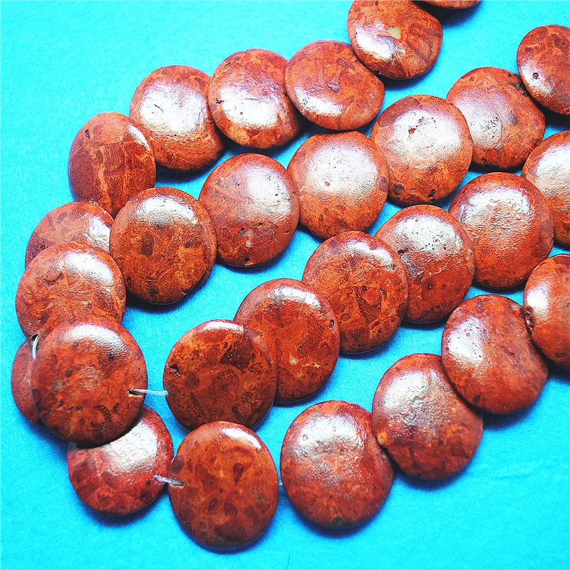 17PCS 28MM Natural Red Coral Strings Loose Beads Round Shape DIY FOR FASHION JEWELRY DESIGNS GOOD FOR YOUR DECORATION