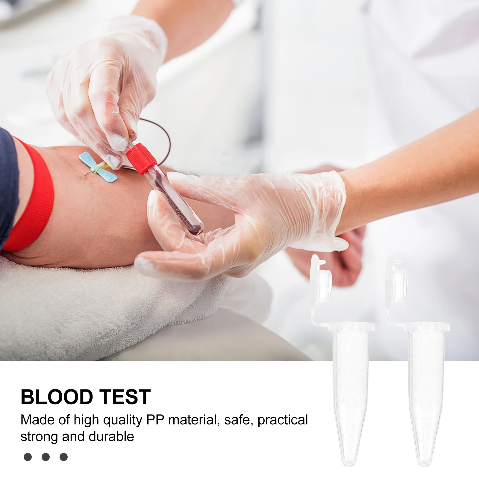 

100pcs Blood Analysis Anticoagulant Tubes Medical Lab High-Speed PP Material with Lids for Plasma