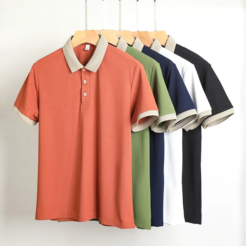 Men\'s Solid Color Casual Fashion Short Sleeved POLO Shirt Summer Comfortable Top