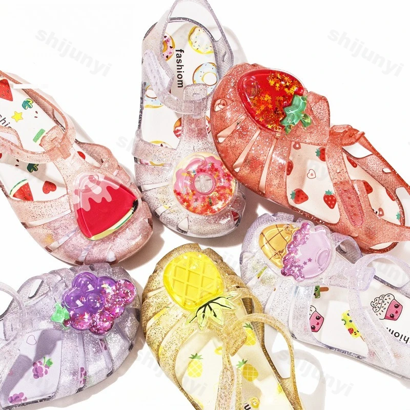 

Children's Summer Girls' Princess Sandals Fruit Design Soft Sole Roman Style Fashion Trend Comfortable Lightweight Hollow Shoes