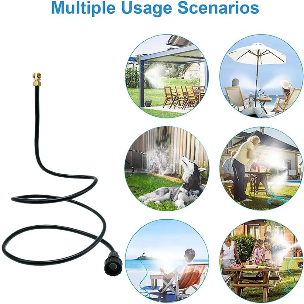 Hose Misters For Outside Patio Flexible Standing Portable Misting System or Greenhouse Canopy Shower Mist Stand Mist Hose