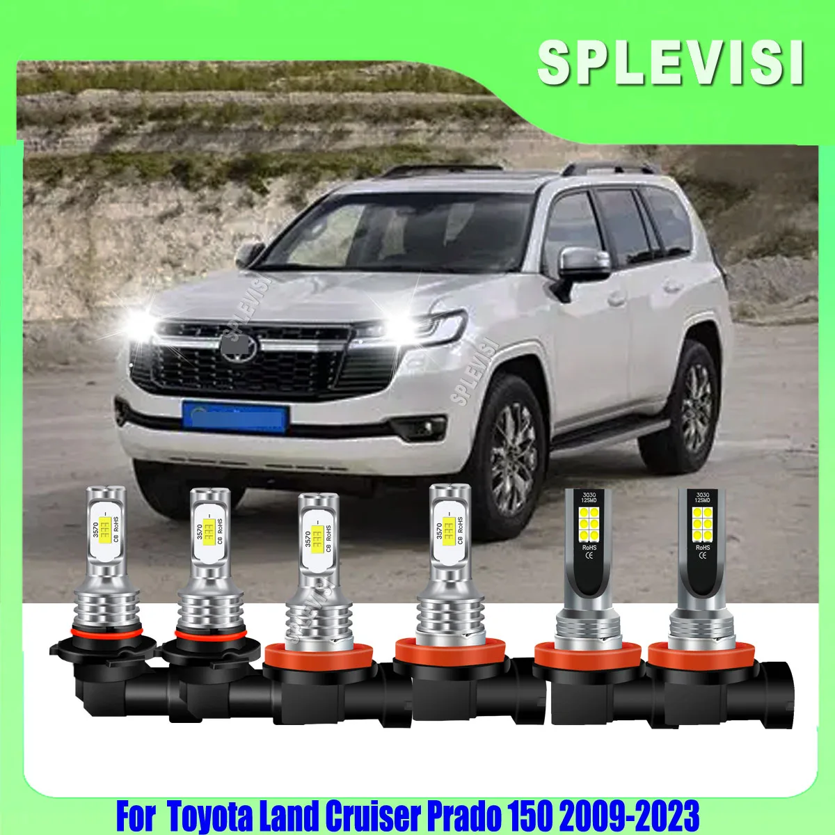 

LED Headlight Foglight -perform continuously even in rainy foggy For Toyota Land Cruiser Prado 150 2009 2010 2011 2012 2013-2023