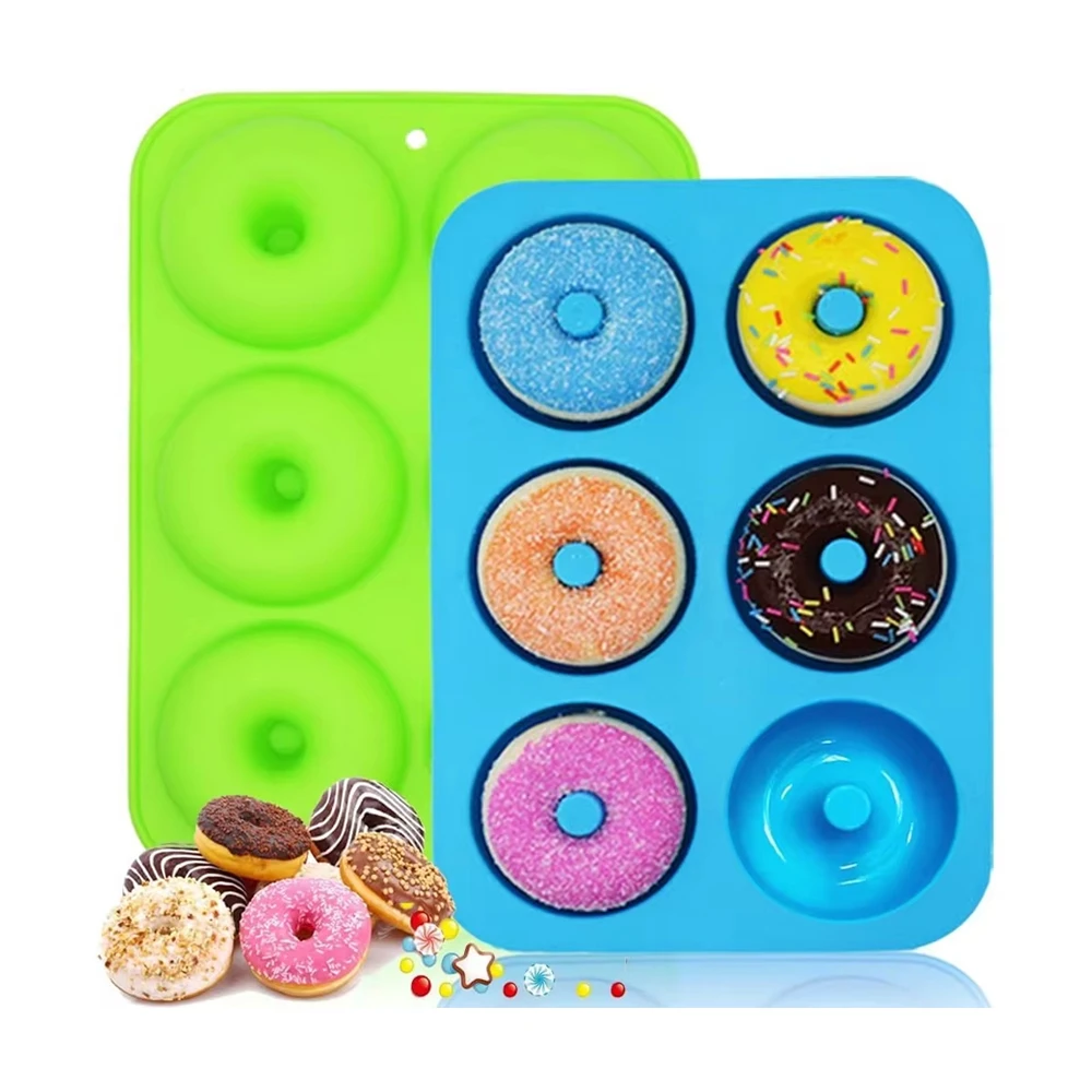 6-Loch-Silikon-Donut-Form, Bagel-Pfanne, antihaftbeschichtet, zum Backen, Hitzebeständigkeit, Mini-Cupcake-Form, Donut-Maker-Pfanne, Backwerkzeug