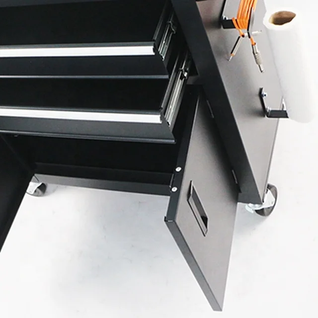 Tattoo Work Station, Rolling Trolley Cart with Cabinet, Permanent Makeup Accessories Storage, Professional Salon Equipment