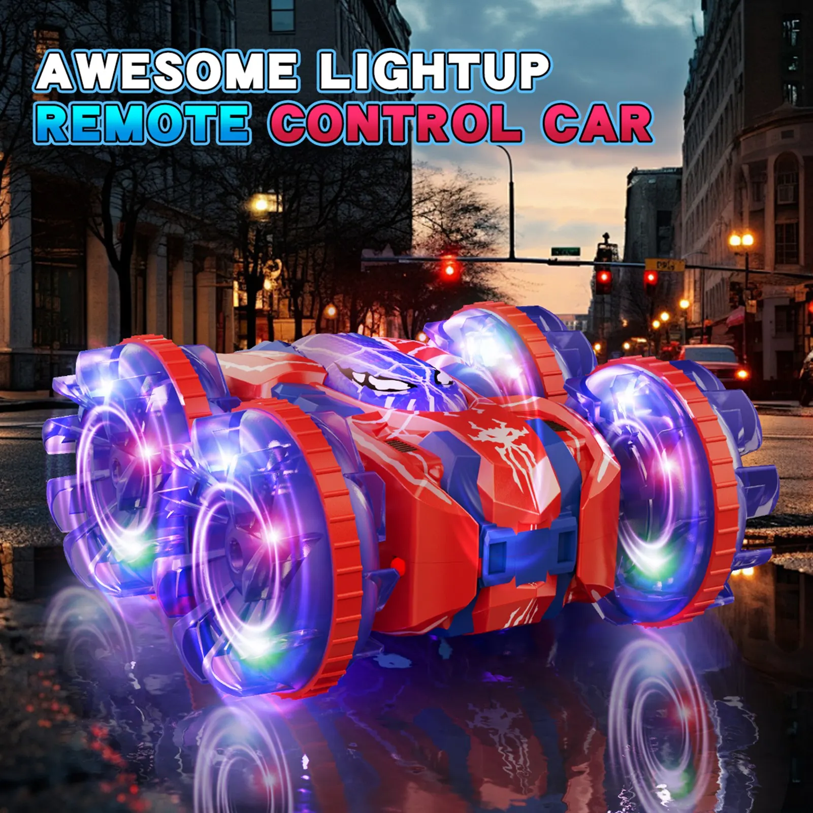 

Gesture Sensing RC Stunt Car 360 Degree Rotating Amphibious Hand Gesture Remote Control Car with Lights for Kids Boys Red