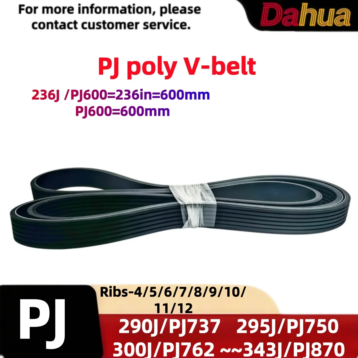 Rubber Imperial PJ Multi-Rib Serpentine Drive Belt, 290J/PJ737-343J/PJ870  4-12 Ribs for Washer/Dryer/Vacuum/Mower & Ind. Equip