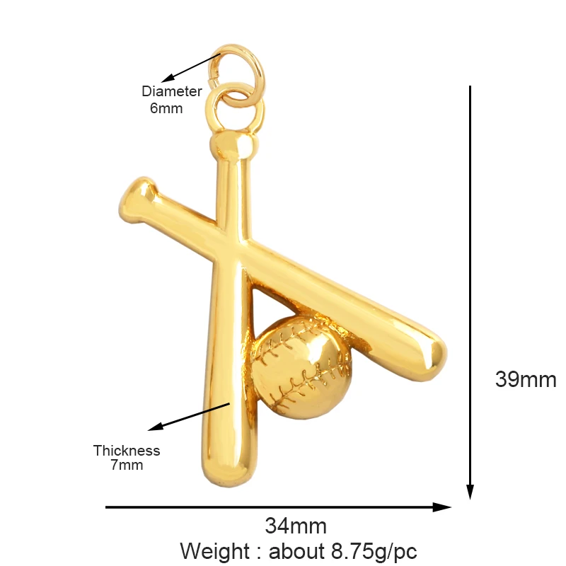 Cowboystiefel Sport Baseball Hantel Yoga Herren Zirkonia gepflasterter Stoff Charm Anhänger, 18K Gold Halskette Handwerk Schmuck Versorgung L99 – Detail 36