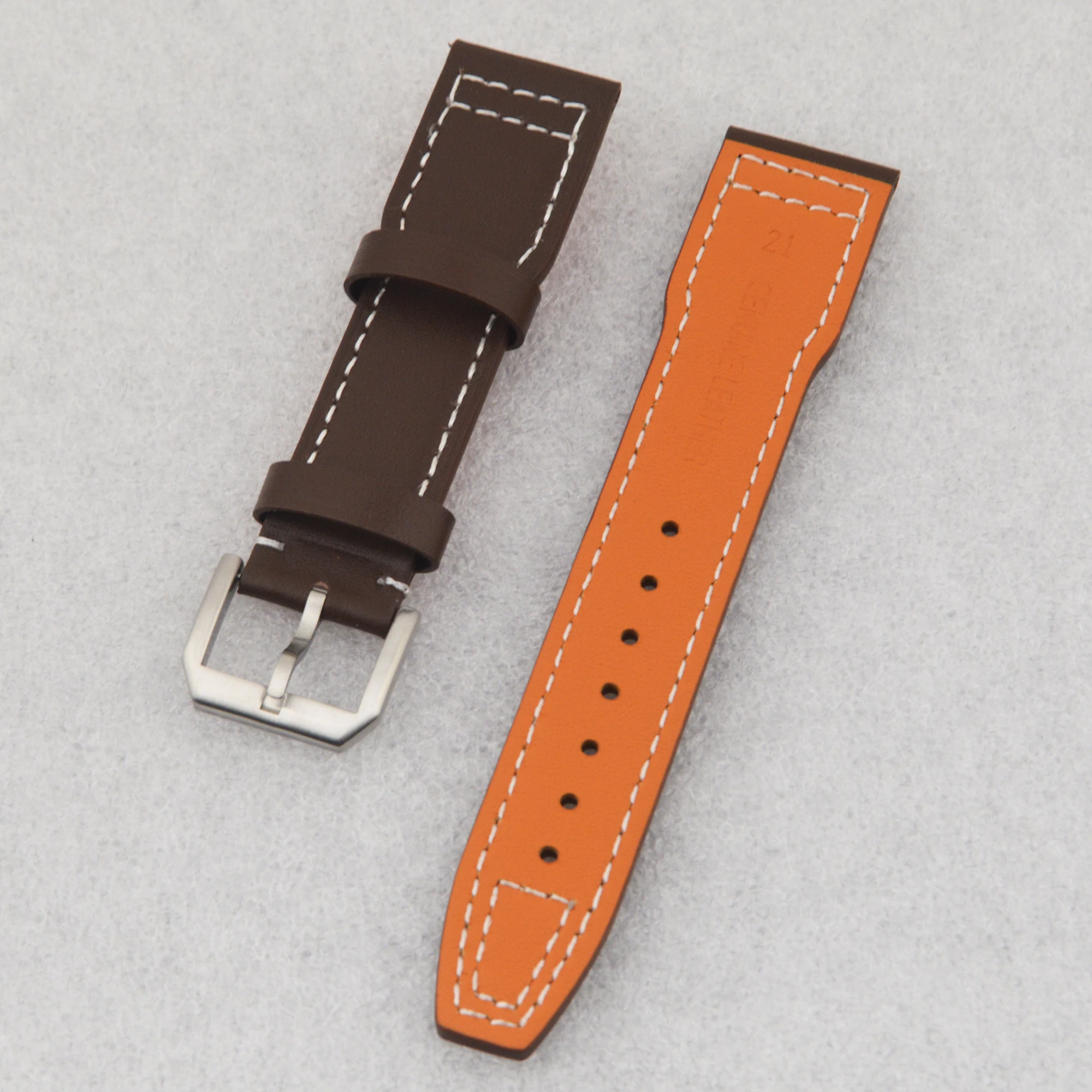 Genuine Leather Watch Strap Men's 21mm Watch Band for Mark XX Stainless Steel Buckle Watchband High Quality Strap