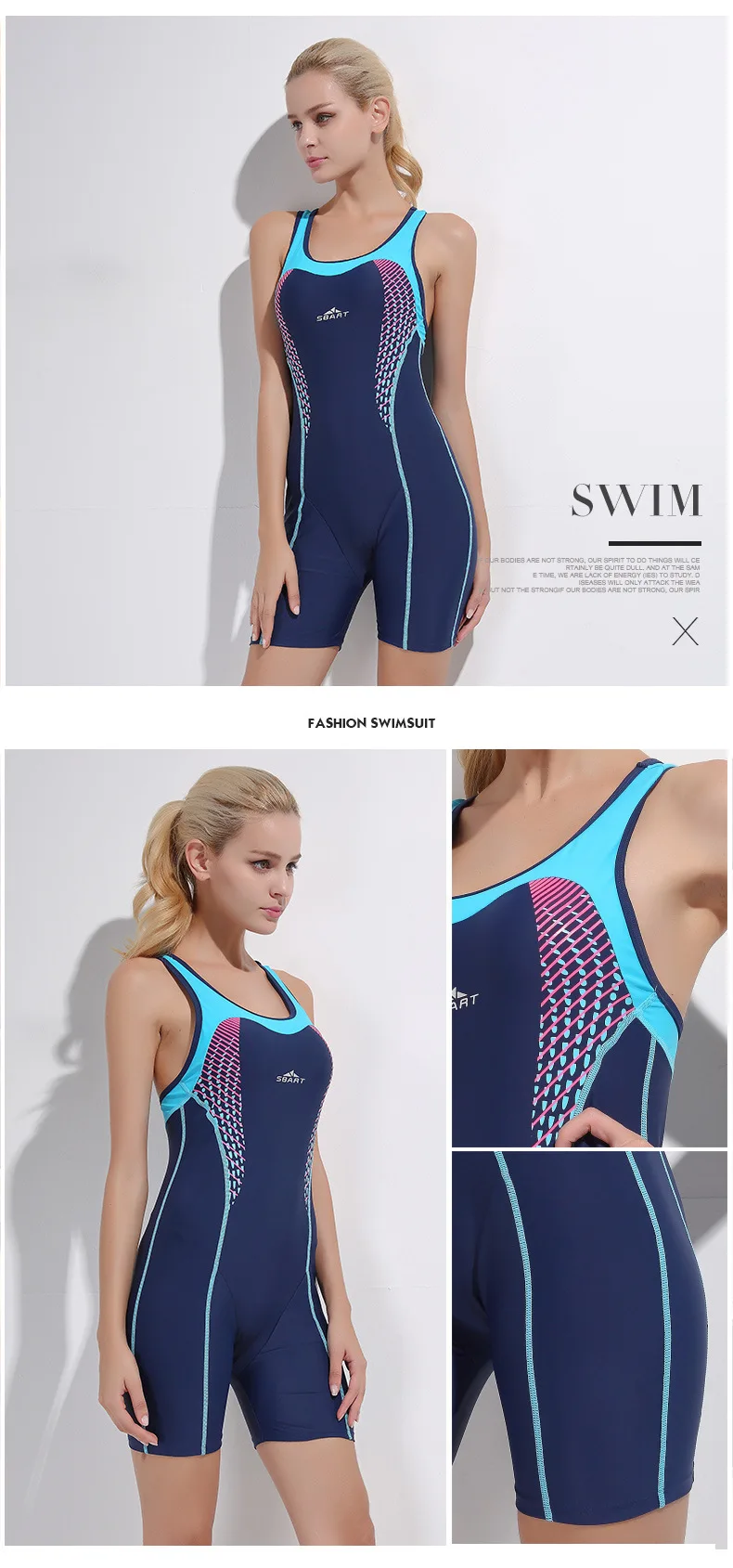 Sbart New One Piece Swimwear Women\'s Sports Quick Dry Flat Angle Swimwear Swimwear Racing Sleeveless Hot Spring Wholesale