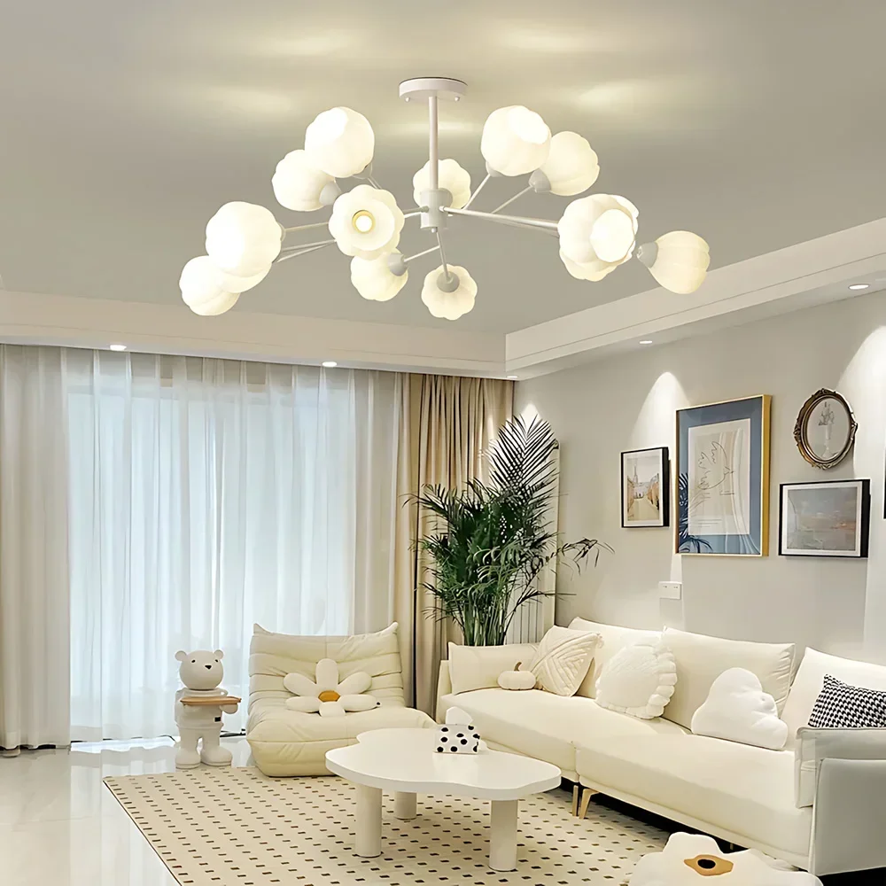 Cream Style Warm Chandelier, Lâmpadas LED Designer, Luminárias Pendant, Sala de estar, Sala de jantar, Quarto, Decoração de casa, Moda