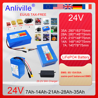 New 24V 7Ah 14Ah 21Ah 28Ah 35Ah 32700 lithium iron phosphate battery pack, suitable for 8S 25.6V children's toy electric scooter