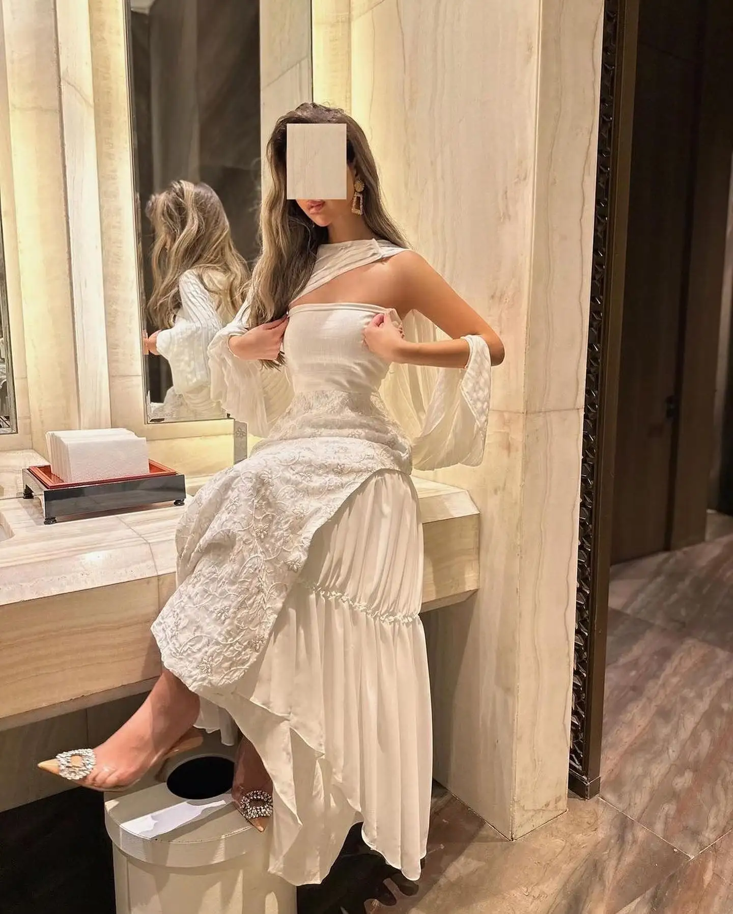 Customized  Fashion Chiffon A-Line Evening Dress High Quality Floor Length Strapless vestidos para mujer Custom Size image 2
