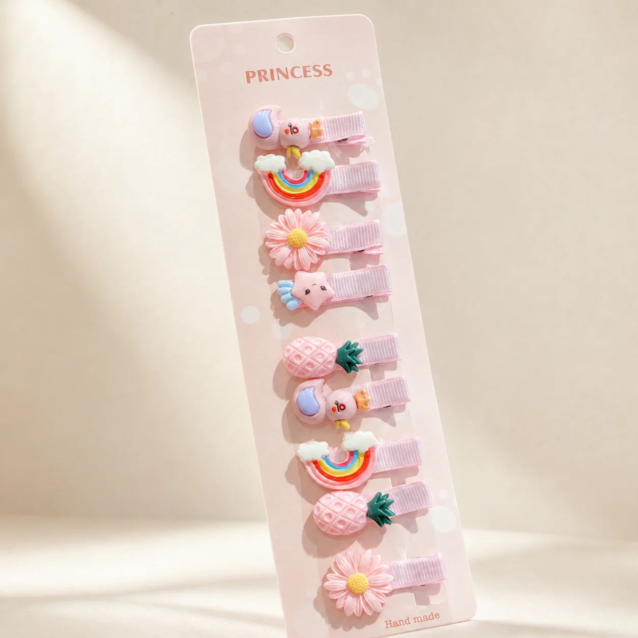 Cute Cartoon Duckbill Hair Clips 10pcs Soft Fabric Wrapped Alligator Barrette Set For Toddlers Girls Hair Styling Accessory view 4