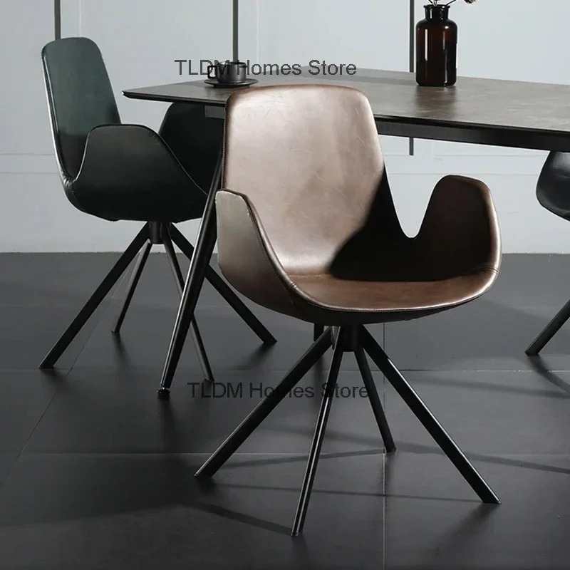 Nordic Light Luxury Office Chairs Modern office Furniture Fashion Computer Chair Simple Backrest Armchair Iron art Dining Chair