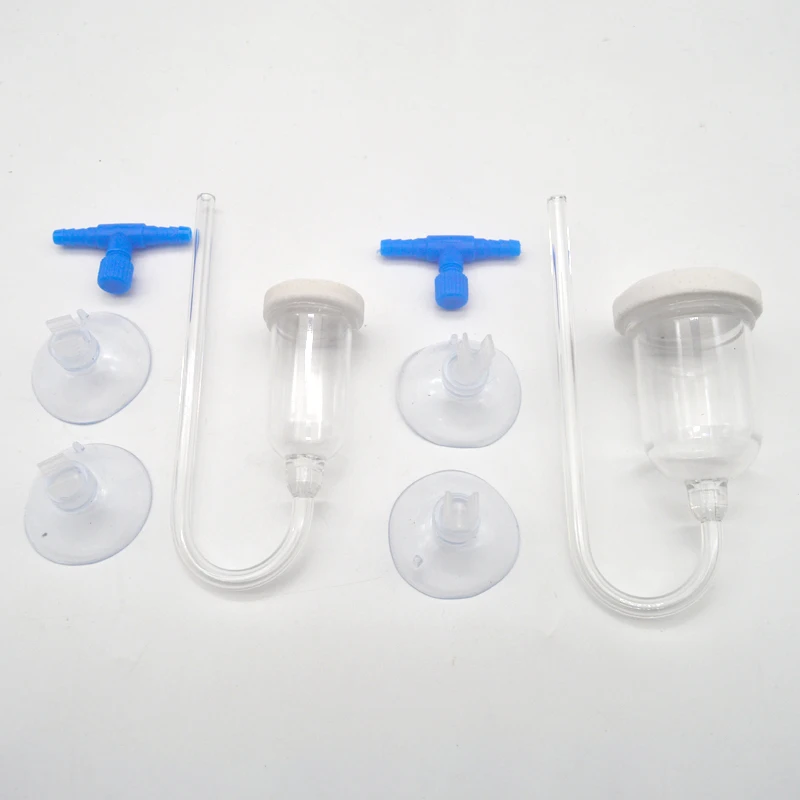 CO2-Diffusor für Aquarien, Blasenreaktor CO2-System, Zerstäuber für Fischbecken, Lebendpflanzen, Wasserpflanzen-Wachstumsverfeinerer mit Saugnapf – Detail 2