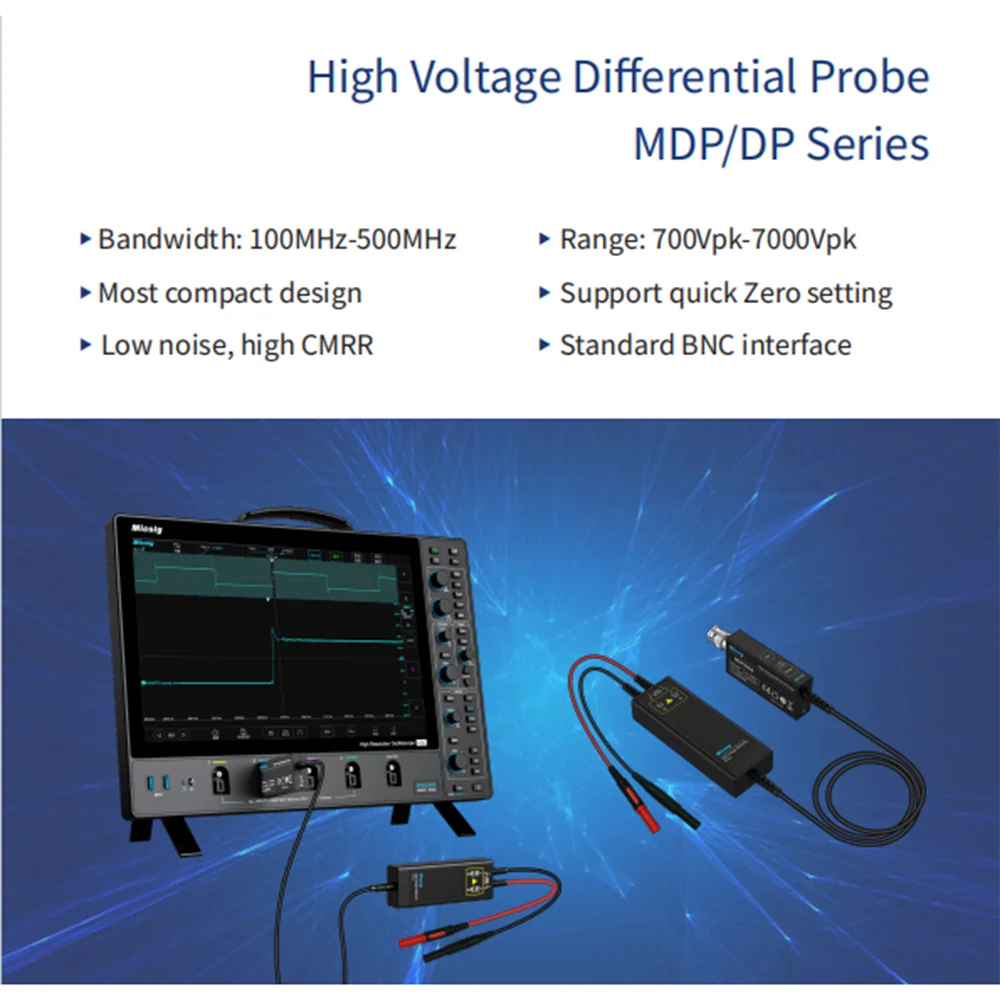 Oscilloscope High Voltage Differential Probe DP Series DP700/150/3000 DP/701/1501/3001 DP702/1502/3002 100-200MHz