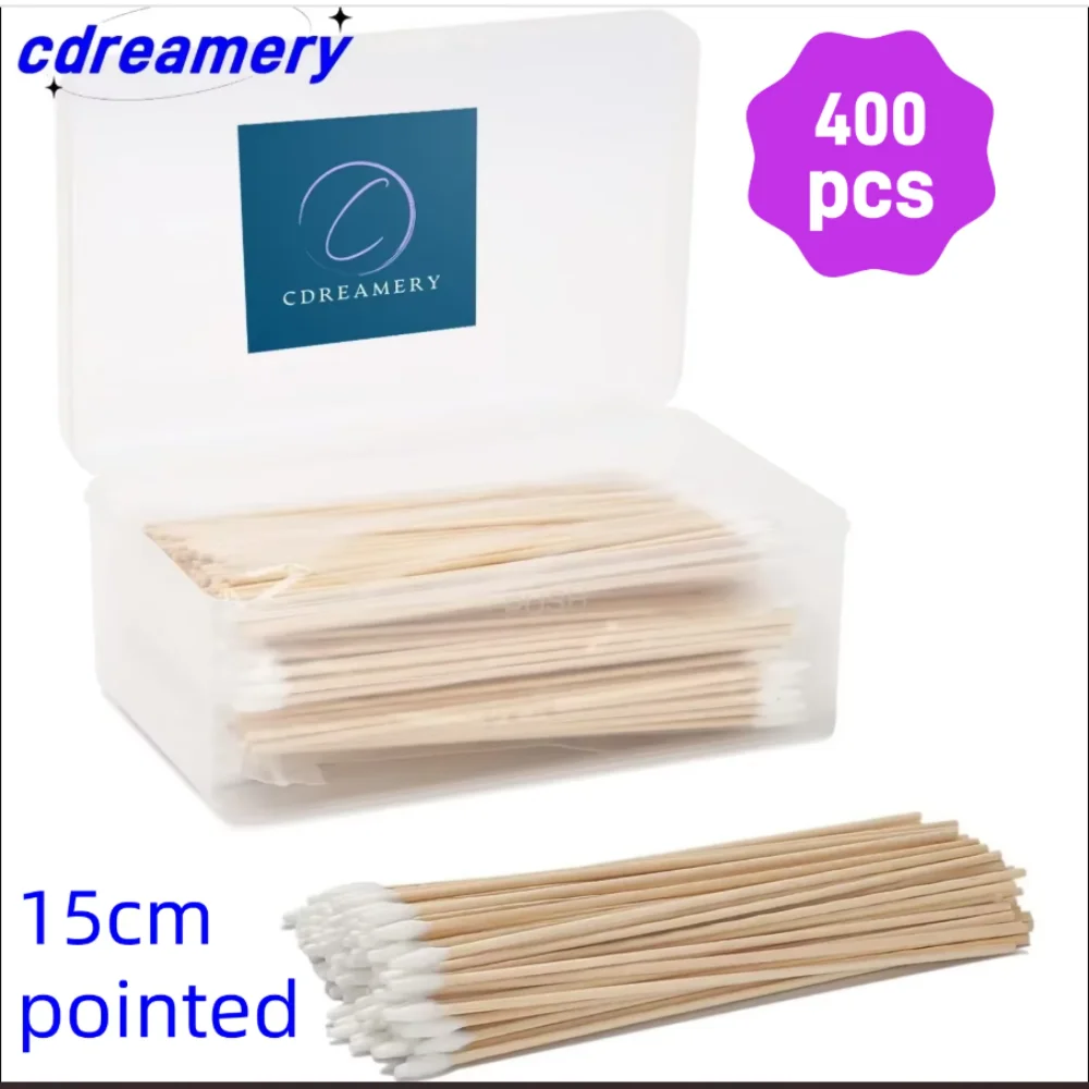 100/300 Stück 6-Zoll-Wattestäbchen mit Präzisionsspitzen – lange Wattestäbchen aus Holz, spitze Wattestäbchen mit Etui – Baumwolle – Detail 32