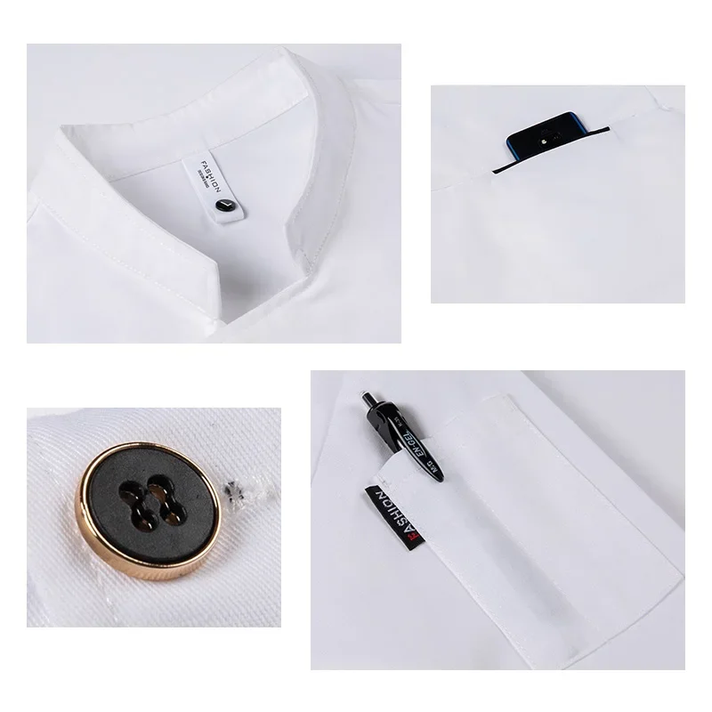 Groothandel Unisex Keuken Chef Restaurant Uniform Shirt Service Bakkerij Ademende Rij-Kok Set Chef-Koks Schort