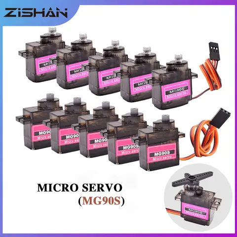 1/2/4/5/10/20pcs MG90S Micro Servo Motore Metal Gear Analogico RC Servomotore 180 360 Per Mini Auto Aereo Elicottero Arduino Robot