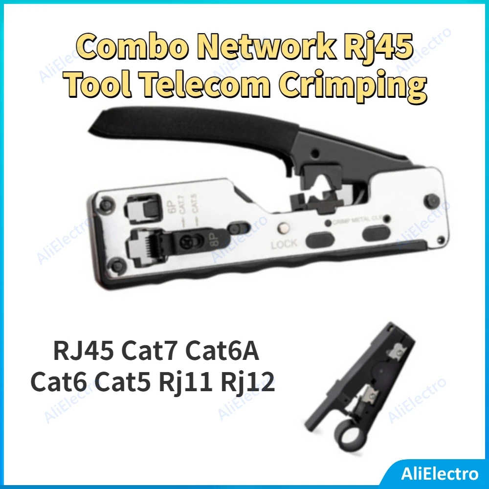 RJ45 Cat7 Cat6A Cat6 Cat5 Rj11 Rj12 Combo Network Rj45 Tool Telecom Crimping Crimper Modular Plugs Metal Clips Pliers Tool