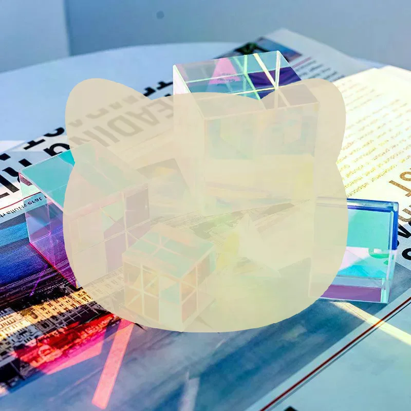 CMY 3D Color Mixing Cube 15/20mm Hexahedral Crystal Magic Prism Portable Optical Accessory for Studio Photography Desktop Displ