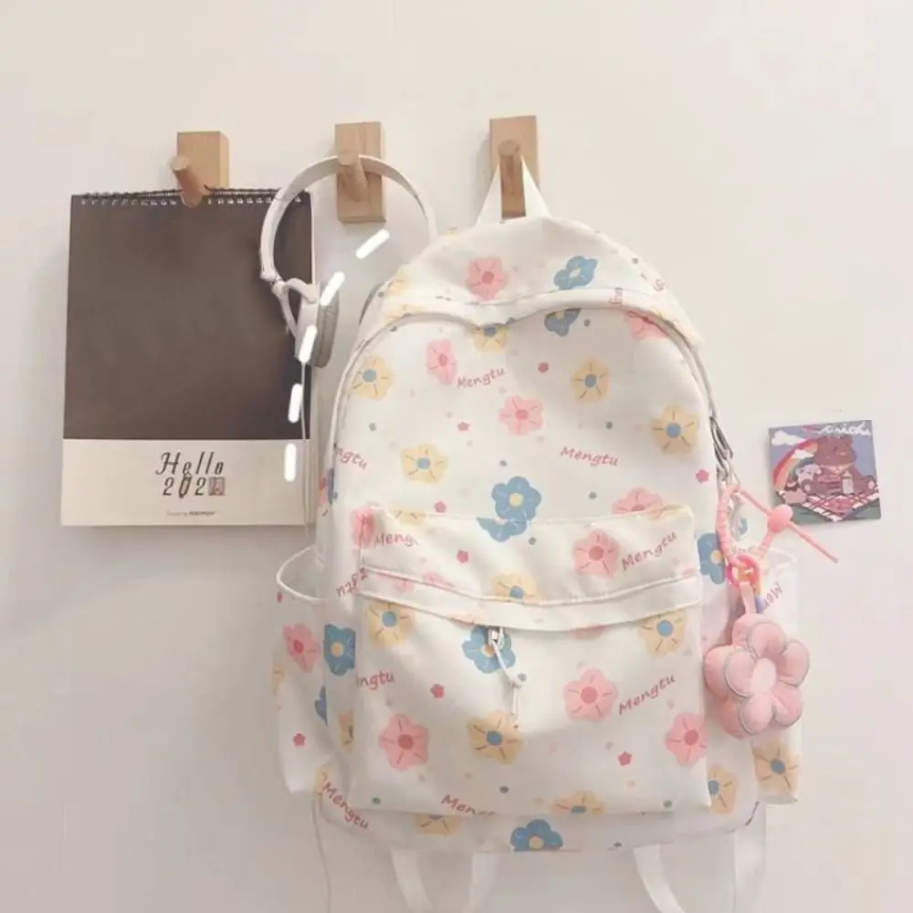 Cartoon Print Shoulder Backpack Lightweight Large Capacity Travel Laptop Rucksack Polyester Wear-resistant Student School bag